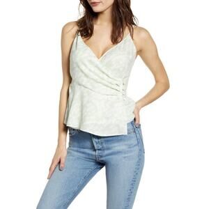 Leith Mint Green White Floral Wrap Camisole Tank Top Women's 2X